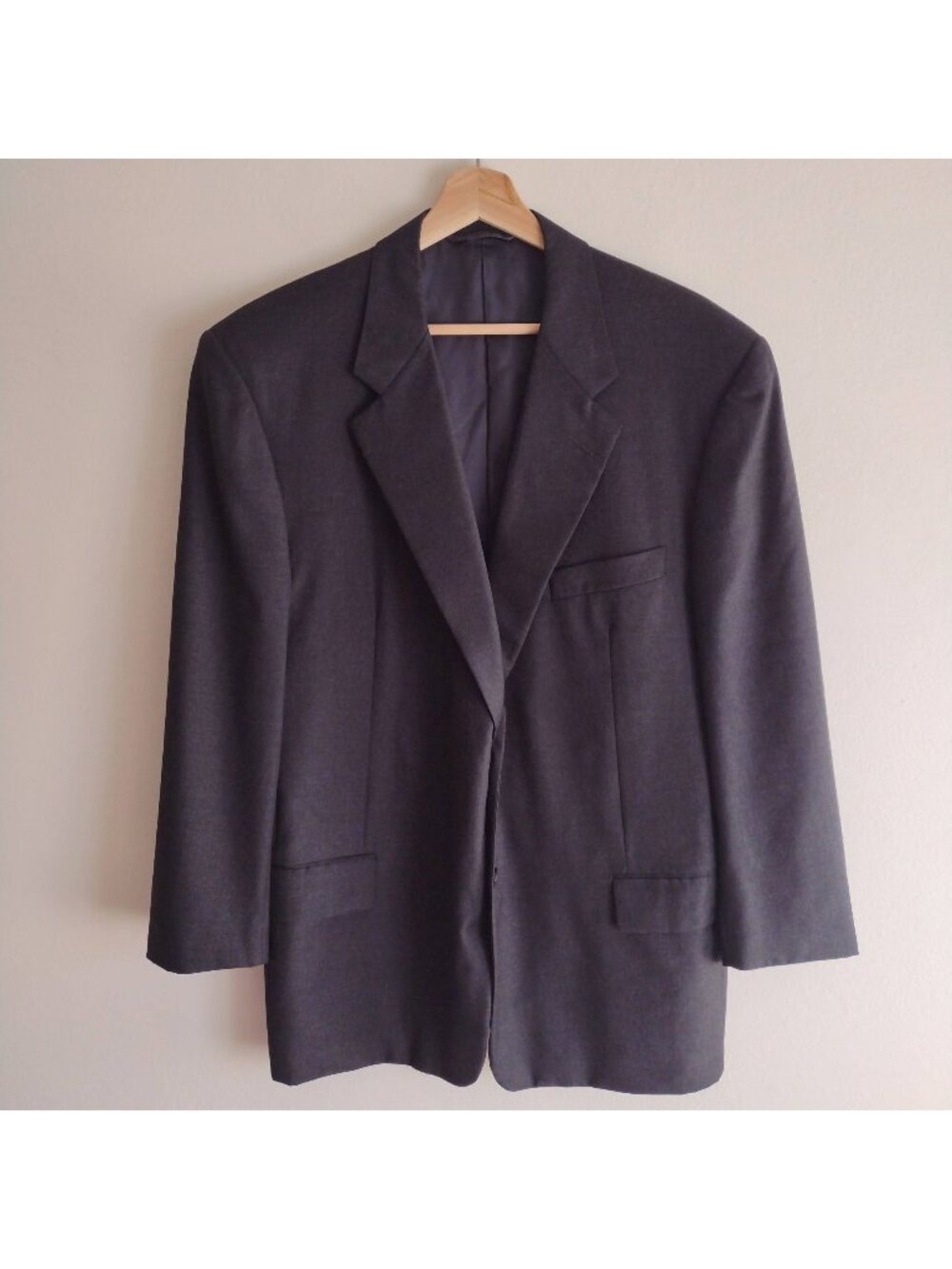 Hickey Freeman Mens 46 Regular Charcoal Gray Wool Blazer Sportcoat